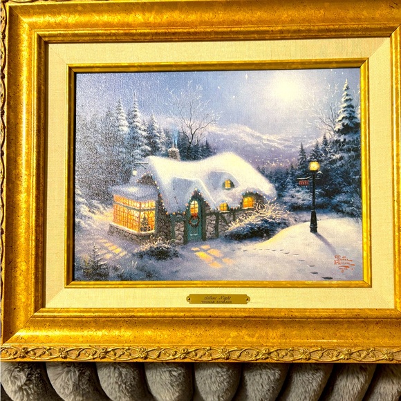 Art work Thomas Kinkade Painting Silent Nightt